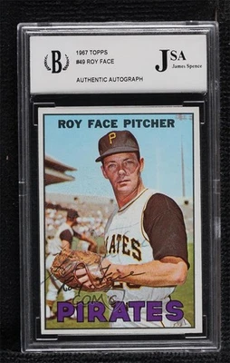 JSA Certified 1967 Topps Roy Face #49 Encased by BCCG Auto - Image 1 of 2