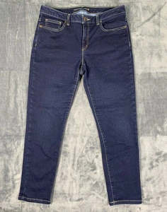 Michael Kors Jeans Women’s Size 8 Izzy Cropped Skinny Dark Blue Mid Rise Logo - Picture 1 of 7