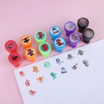 Spiderman Kids Stamps 12pcs Superheroes Toys Birthday Party Bag Fillers Favours - image 1 of 4