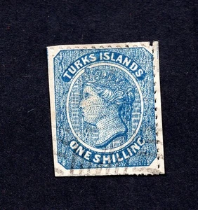 Turks Islands 1867 stamp SG#3 used CV=84$ lot 2 Forgery - Picture 1 of 2