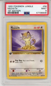 1999 POKEMON JUNGLE MEOWTH 1ST EDITION - PSA 9 - #56 56/64 MINT GENUINE - Picture 1 of 2
