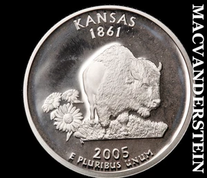 2005-S Silver Kansas State Quarter - Choice Gem Proof Lustrous #C9078 - Picture 1 of 2