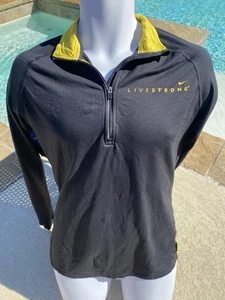Nike Livestrong Pullover L Large Black Yellow 1/2 Zip Dri-Fit - Picture 1 of 5