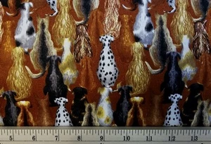 PRINT CONCEPTS Stoff - IT'S A CAT'S WORLD - Hunde auf braun - 25" RESTSTÜCK - Bild 1 von 1