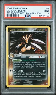 PSA 9 Dark Sandslash #18 2004 Pokemon Ex Team Rocket Returns 126694703 - Image 1 of 2