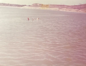 70er Jahre Wasserski auf See Tricks posieren Familie Spaß Boot Original Foto P20p16 - Bild 1 von 6