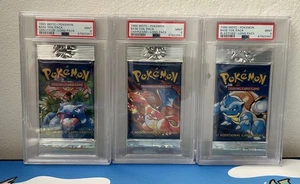PSA 9 1999 WOTC Base Set Pokémon Long Pack Set *Charizard Venusaur Blastoise* - Picture 1 of 8