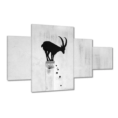 Leinwand Bild Wandbild Canvas Print Bergziege Banksy Nr. H10436_PC - Bild 1 von 4