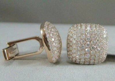 Gemelos de boda de diamantes creados en laboratorio de corte redondo de 3 quilates enchapados en oro rosa de 14 quilates Foto 1 de 4