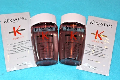 KÉRASTASE 2x80ml KERASTASE SHAMPOO bain hydra fortifiant+2x conditoner GENESIS REISEGRÖSSE