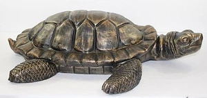 Deko Figur Schildkröte groß Gartenfigur H 16/L 66 cm Dekofigur Kupfer-Antik - Bild 1 von 7