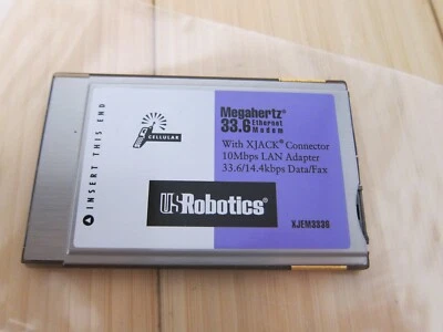 US Robotics Megahertz PCMCIA Modem Ethernet PC Card Adapter XJEM3336 - Image 1 of 4