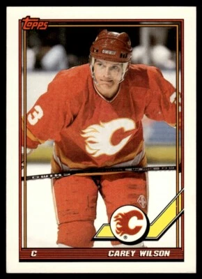 1991-92 Topps #85 Carey Wilson Calgary Flames - Image 1 of 2
