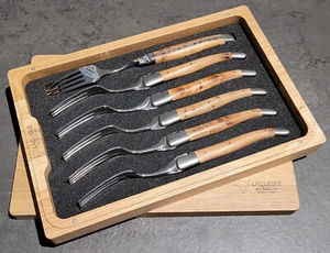Laguiole en Aubrac Steakgabeln Gabeln Set 6 Stück Griffe aus Wacholderholz - Bild 1 von 7