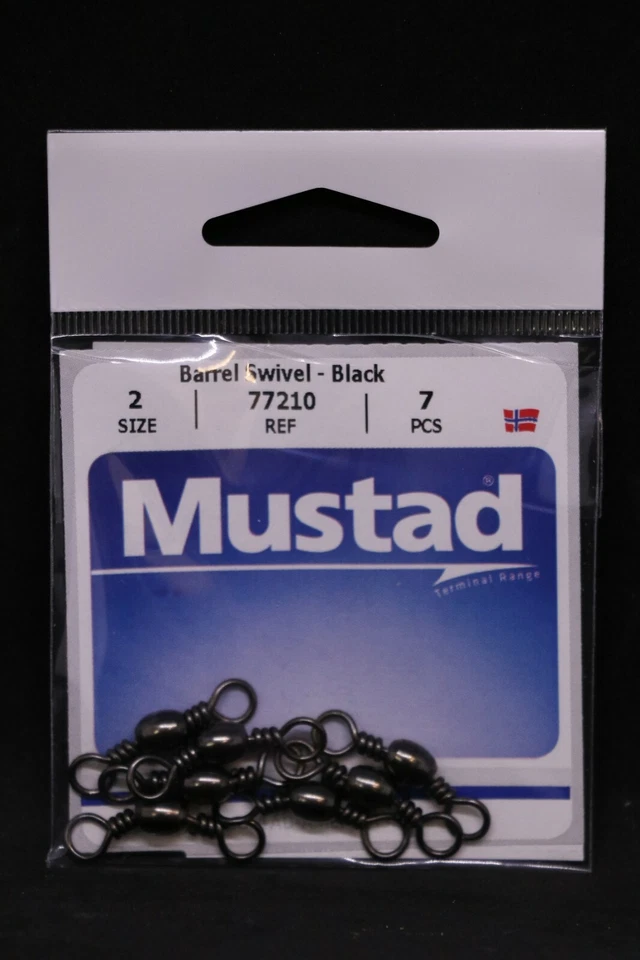 Mustad 77210-02 barril negro giratorio tamaño 2 paquete de 7 Foto 1 de 1