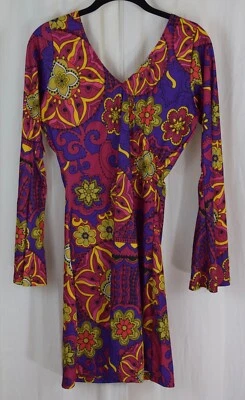 Leg Avenue Women's Hippy Girl Flower Bell Sleeve Dress Size M/L - Image 1 of 3