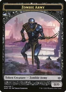 Zombie Army Token #8 10x - Black - Jedruszek Art - WAR of Spark - MTG Magic NM - Picture 1 of 1