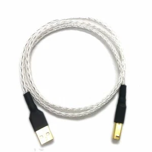 Silver Plated Decoder Sound Card Audio Cable DAC Data Lines HiFi 2.0 USB Cable - Picture 1 of 5