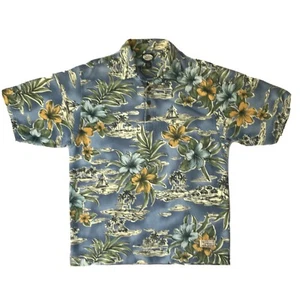 Tommy Bahama Hawaiian Polo Golf Shirt Mens L Cotton Floral Beach Resort Tropical - Picture 1 of 12