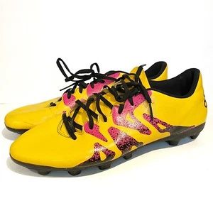 Adidas Hombres Botines de Fútbol Zapatos Talla 13 Amarillo Naranja Fútbol Deporte Rugby X15.4 - Imagen 1 de 15