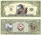 9/11 Fire Fighters New York City 2001 Dollar Bills x 2 World Trade Center