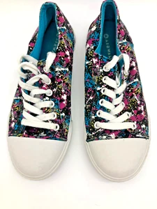 Women's Airwalk Sneakers Size 8 Paint Splatter Design Lace Up Shoes - Picture 1 of 6