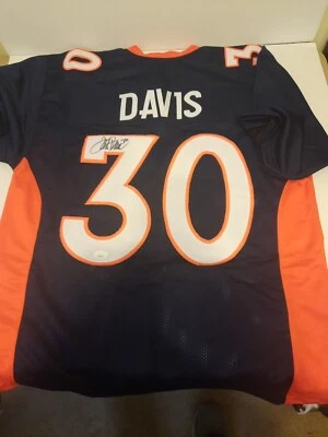 Terrell Davis Autographed Custom Broncos Jersey (JSA) - Image 1 of 3