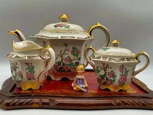 VINTAGE SADLER TEA SET ART DECO INDIAN TREE PATTERN 1930' - Picture 1 of 12