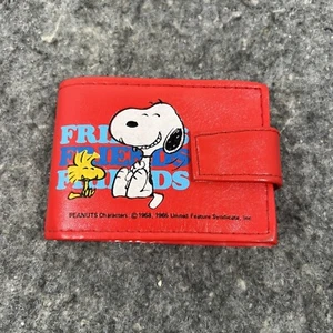 Snoopy + Woodstock Vintage Red Bifold Photo Friends Wallet - READ - Picture 1 of 9