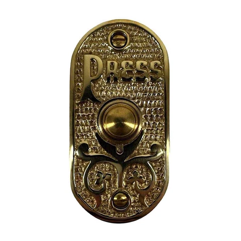 PRESS Oval Push Button Door Bell in Brass Cover