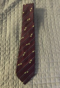 Paul Smith Men's Maroon/Black/Lime Green Stripe Tie - 100% Silk (3 3/4" Width) - Picture 1 of 3
