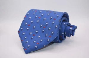 Brooks Brothers Silk Tie Made in USA Blue Jellyfish/Fish Print Flaw* - Picture 1 of 8