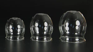 3er med. Feuer- Schröpfset 50- 70mm,Schröpfglas,Schröpfgläser Lauschaer Glas - Bild 1 von 1