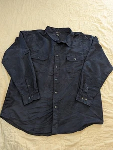 Knightsbridge Men’s XL Sueded Microfiber Shirt Navy Blue Long Sleeve Button... - Picture 1 of 6