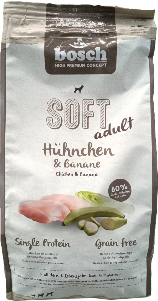 12,5 kg Bosch Soft Adult Hühnchen & Banane (€ 5,28/kg) halbfeuchtes Hundefutter - Bild 1 von 1