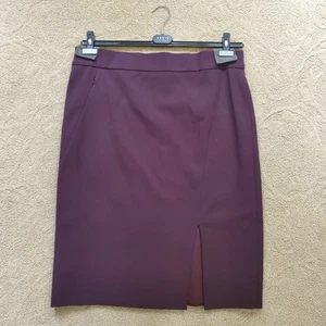 Gonna donna dritta Akris Punto elasticizzata taglia 16 vino viscosa nuova con etichetta foderata - Foto 1 di 8