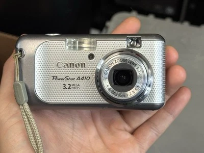 Canon PowerShot A410 3.2MP Digital Camera Zoom Lens Silver (Powers On/Read) - Image 1 of 4