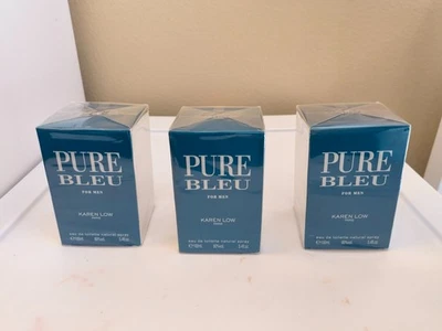 批量 3 件 Karen Low Pure Bleu 100 毫升 – 男士淡香水 - 男士古龙水 — 第 1/2 张图片
