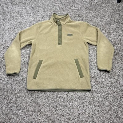 Pullover polar Burton verde caqui talla mediana a presión para hombre Foto 1 de 4