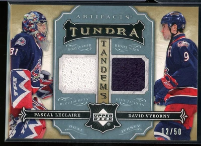 2007-08 Artifacts Tundra Tandems Icy Blue #LV Pascal Leclaire/David Vyborny /50 - Image 1 of 2