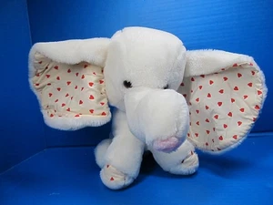 SAN VALENTINES ACE NOVELY PELUCHE ELEFANTE BIANCO CON ORECCHIE A CUORE 10" V-DAY FARCITO - Foto 1 di 11