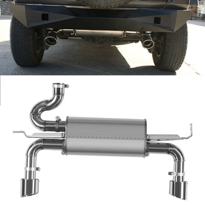 Exhaust System Sliver Rolled Muffler Tip Fits 2007-2018 Jeep Wrangler JK 2/4DR Foto 1 de 4