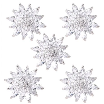 5Pcs 20mm Sunflower for Rhinestone Metal Buttons Crystal Embellishment DIY Acces - Image 1 of 4