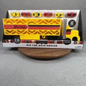 FAO Schwarz Ultimate Truck Collection Big Cab Auto Hauler Race Car Storage - Picture 1 of 7