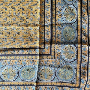 Vintage Seidenmischung Paisley Schal orange schwarz blau Herbstfarben 26x26" Neu ohne Etikett Italien - Bild 1 von 3