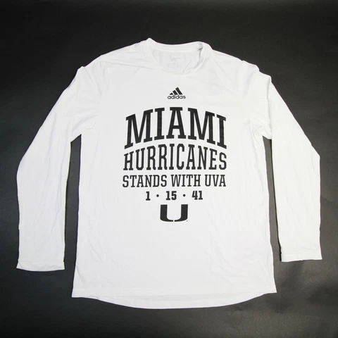 Miami Hurricanes adidas Aeroready Long Sleeve Shirt Men's White New Cover