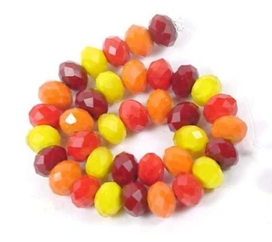 8x5mm Otoño Multicolor Vidrio Facetado Rondelle Cuentas Arce Opaco (36 piezas) - Imagen 1 de 5