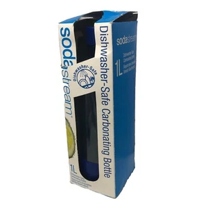 SodaStream 1L Botella de plástico apta para lavavajillas acento azul carbonatado OEM Caja abierta - Imagen 1 de 11