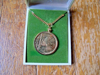 Colgante moneda Ireland Éire 1966 1P arpa gaélica irlandesa Lucky Dublin, 🇮🇪 A1 Foto 1 de 4