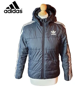 Adidas Girls Size 11-12 years Black Padded Jacket Winter Warm Hooded Puffer Coat - Picture 1 of 14